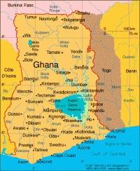 mappa del Ghana